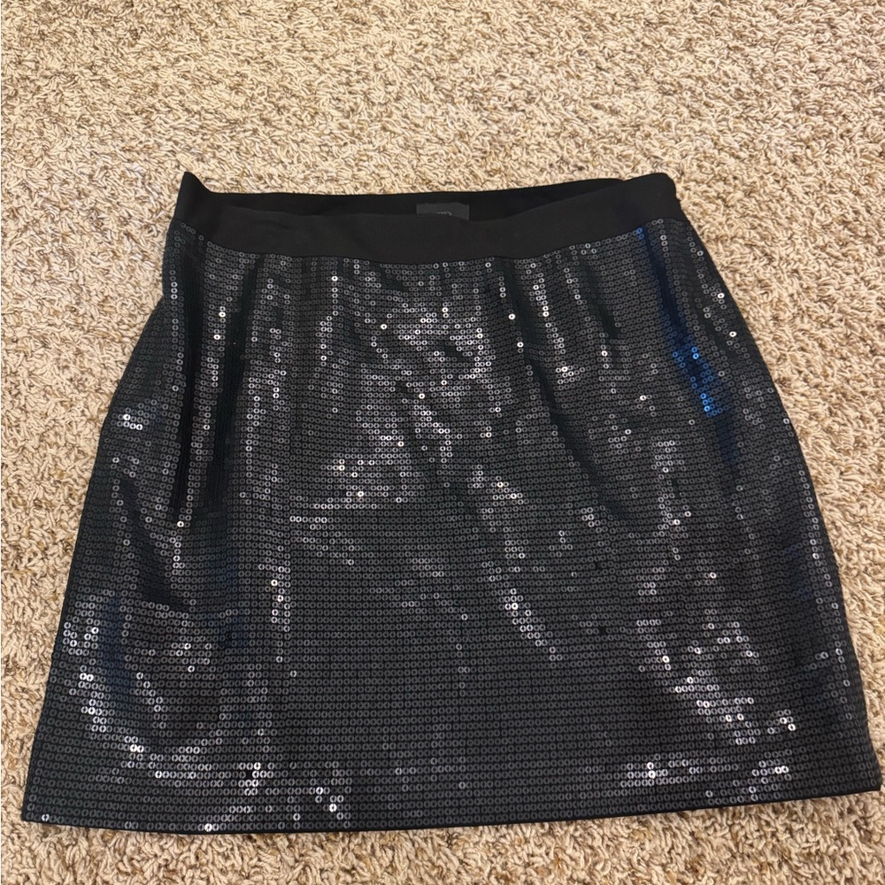Elegant Black Sequin Skirt
